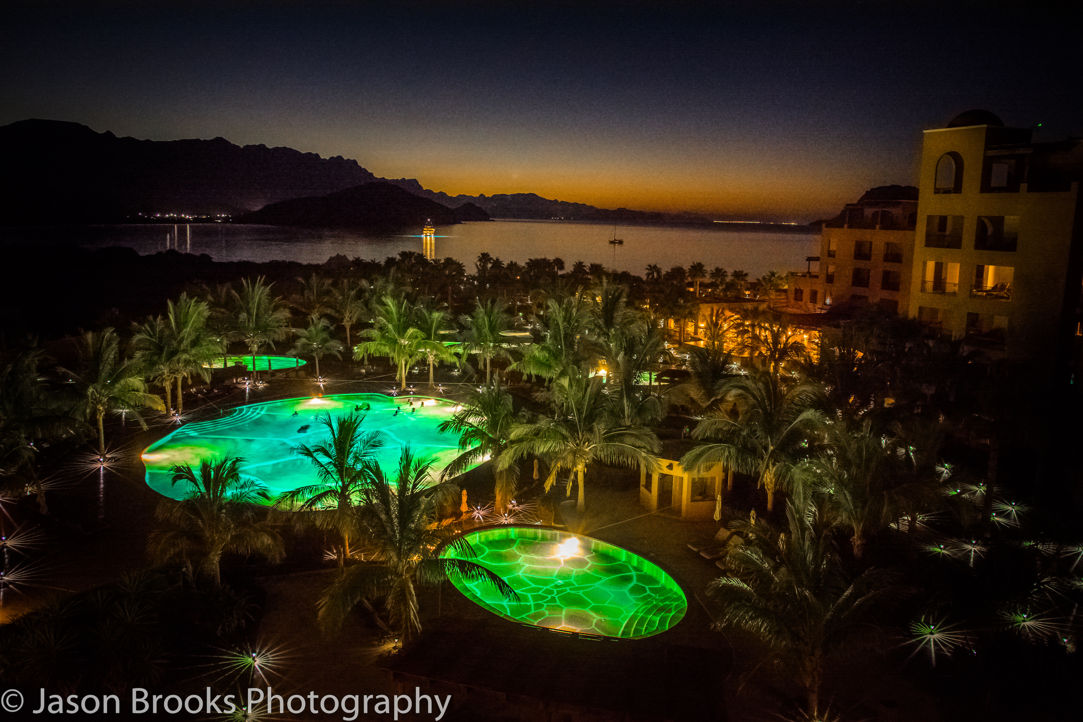 Villa del Palmar resort at sunset over Danzante Bay-Jason Brooks